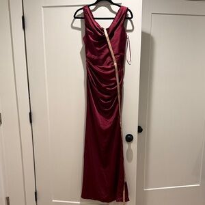 Elegant Burgundy Evening Gown